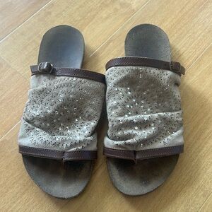 Unique leather sparkle sandals artisan made in Italy